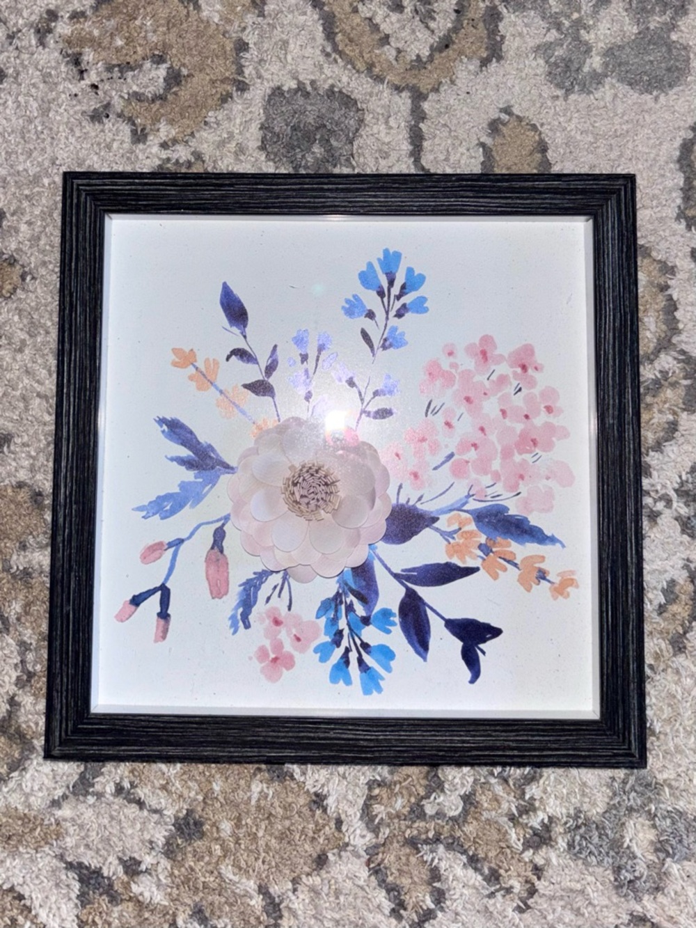 At Home 3D Effect Paper Floral Framed Art Picture - New